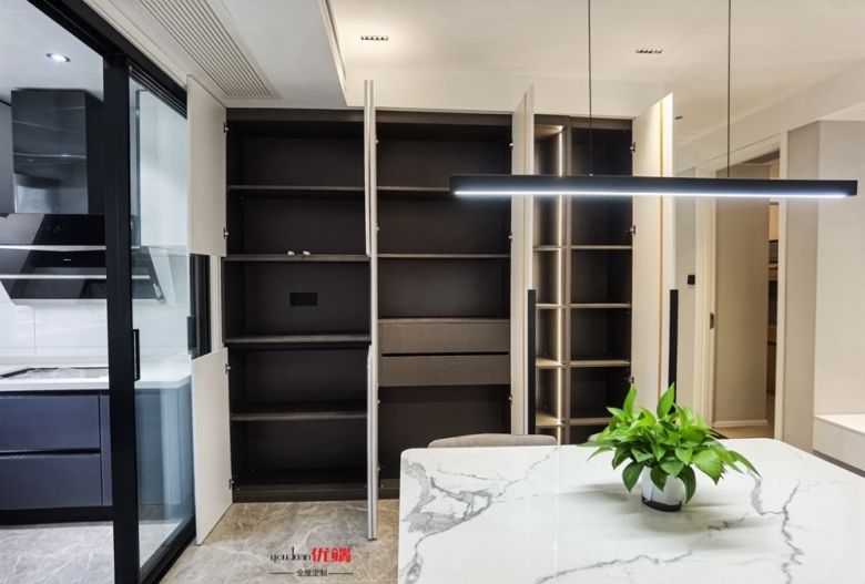 【小二家居3057 全屋定制】星河灣245㎡-現(xiàn)代-2022最新工地 櫥柜衣柜LG PET膚亞板